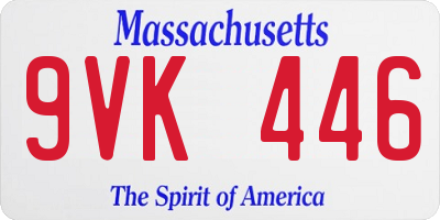 MA license plate 9VK446