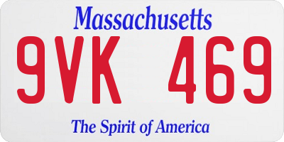 MA license plate 9VK469