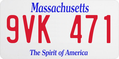 MA license plate 9VK471