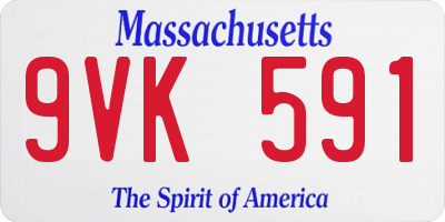 MA license plate 9VK591