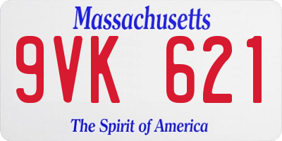 MA license plate 9VK621