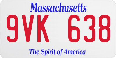 MA license plate 9VK638
