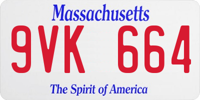 MA license plate 9VK664