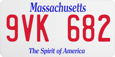 MA license plate 9VK682