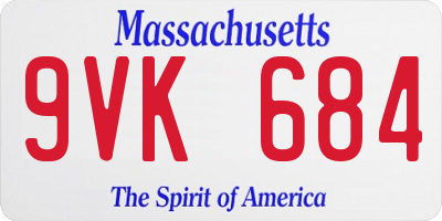 MA license plate 9VK684