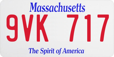 MA license plate 9VK717