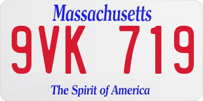 MA license plate 9VK719