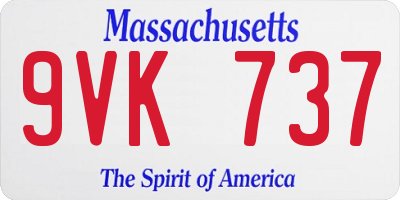 MA license plate 9VK737