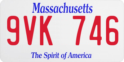MA license plate 9VK746