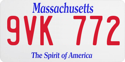 MA license plate 9VK772