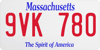 MA license plate 9VK780