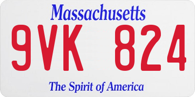 MA license plate 9VK824