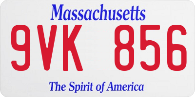 MA license plate 9VK856