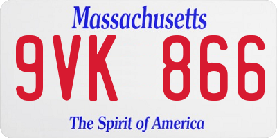 MA license plate 9VK866