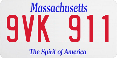 MA license plate 9VK911