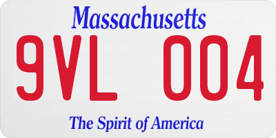 MA license plate 9VL004