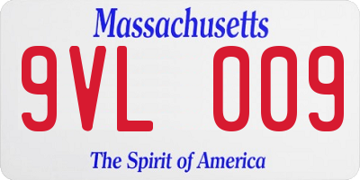 MA license plate 9VL009