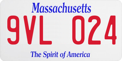 MA license plate 9VL024