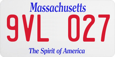 MA license plate 9VL027