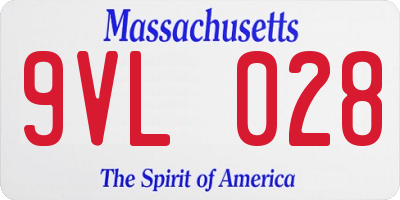 MA license plate 9VL028