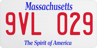 MA license plate 9VL029