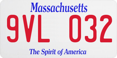 MA license plate 9VL032