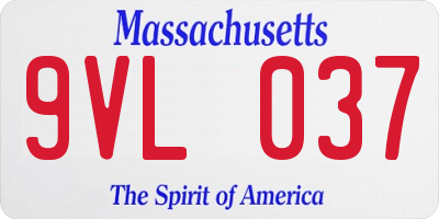 MA license plate 9VL037