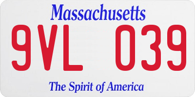 MA license plate 9VL039