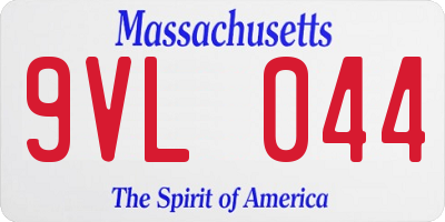 MA license plate 9VL044