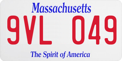 MA license plate 9VL049