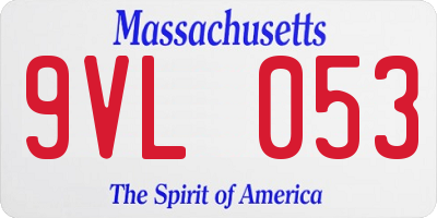 MA license plate 9VL053