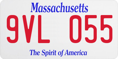 MA license plate 9VL055