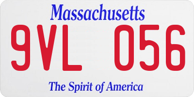 MA license plate 9VL056