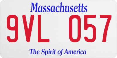 MA license plate 9VL057