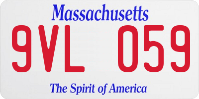 MA license plate 9VL059