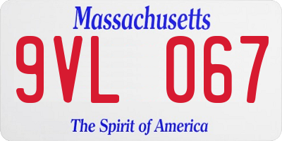 MA license plate 9VL067