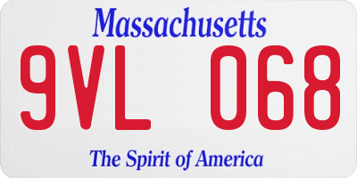 MA license plate 9VL068