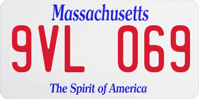 MA license plate 9VL069
