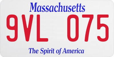 MA license plate 9VL075