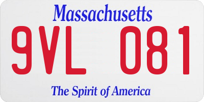 MA license plate 9VL081