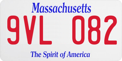MA license plate 9VL082