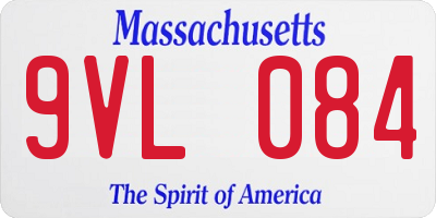 MA license plate 9VL084