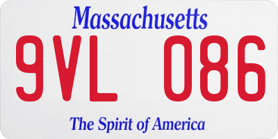 MA license plate 9VL086