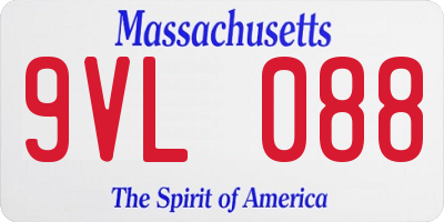 MA license plate 9VL088