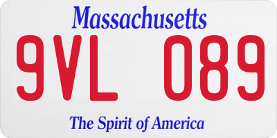 MA license plate 9VL089