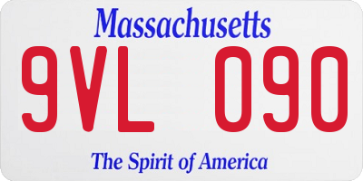MA license plate 9VL090