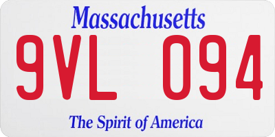 MA license plate 9VL094