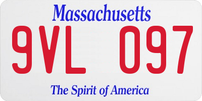MA license plate 9VL097