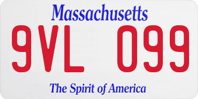 MA license plate 9VL099