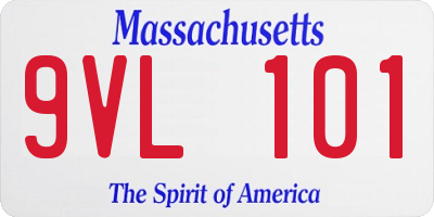 MA license plate 9VL101